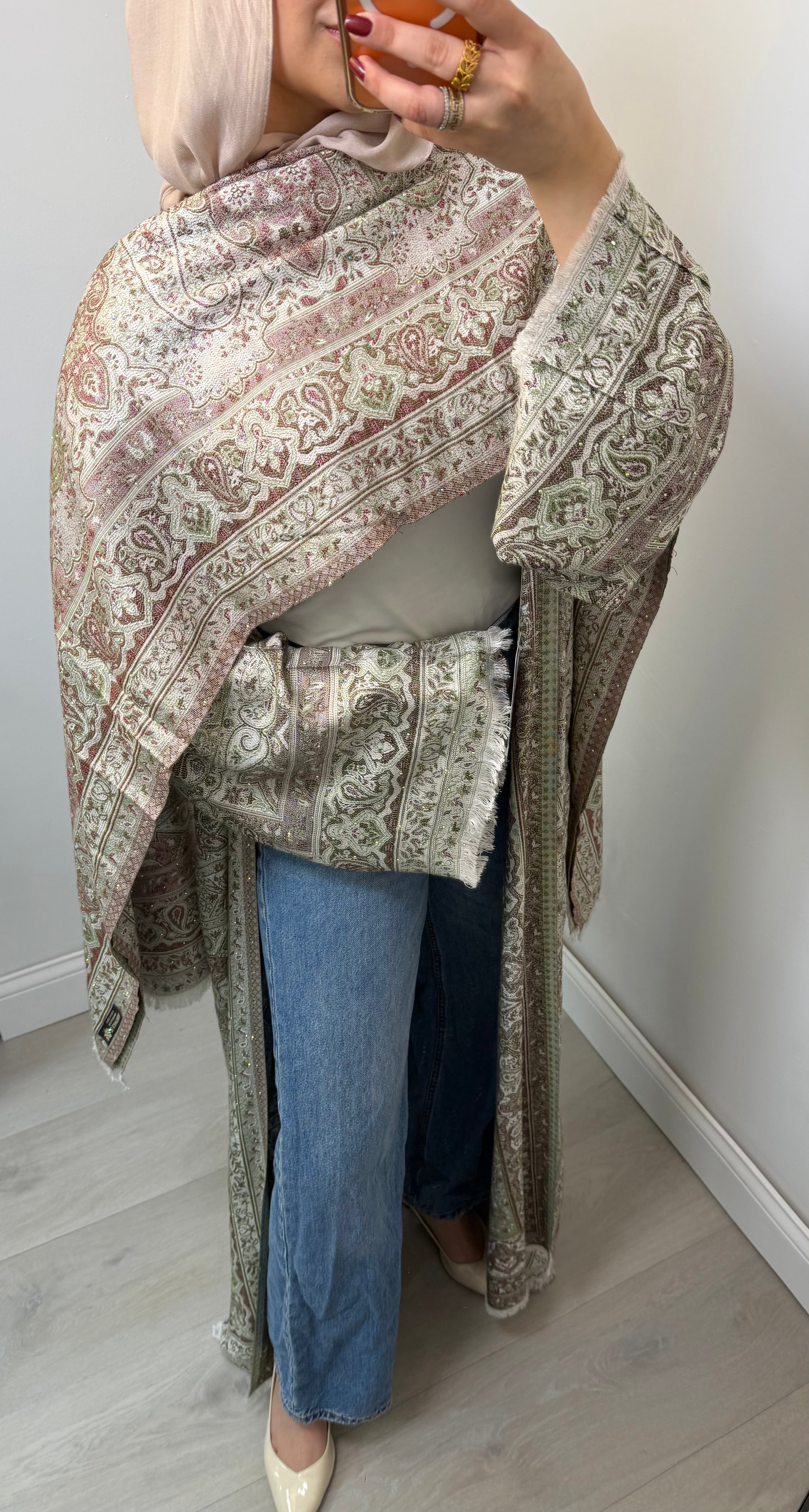 Pashmina Abaya in Sage Mist