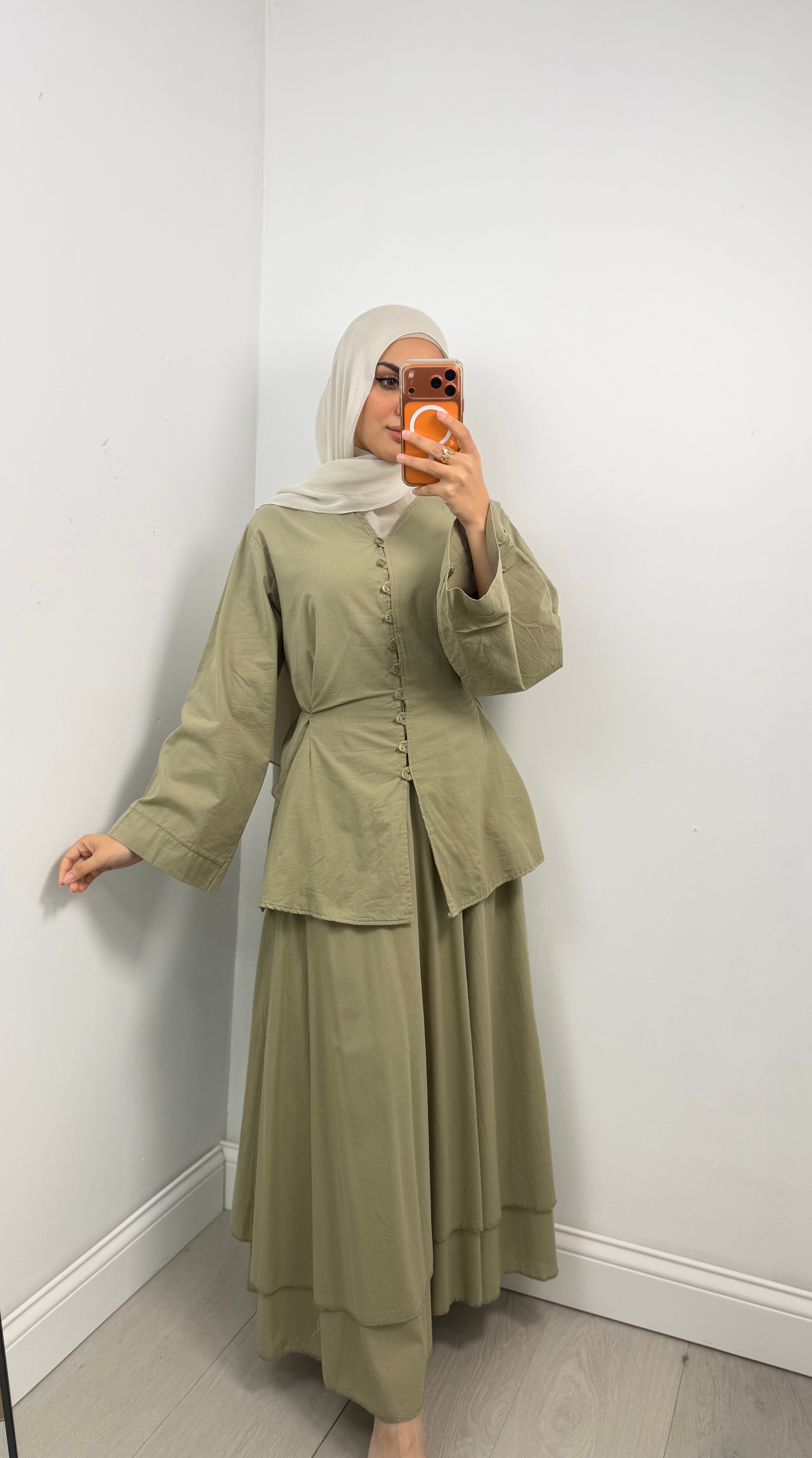 Dalia Button Skirt Co-ord Set