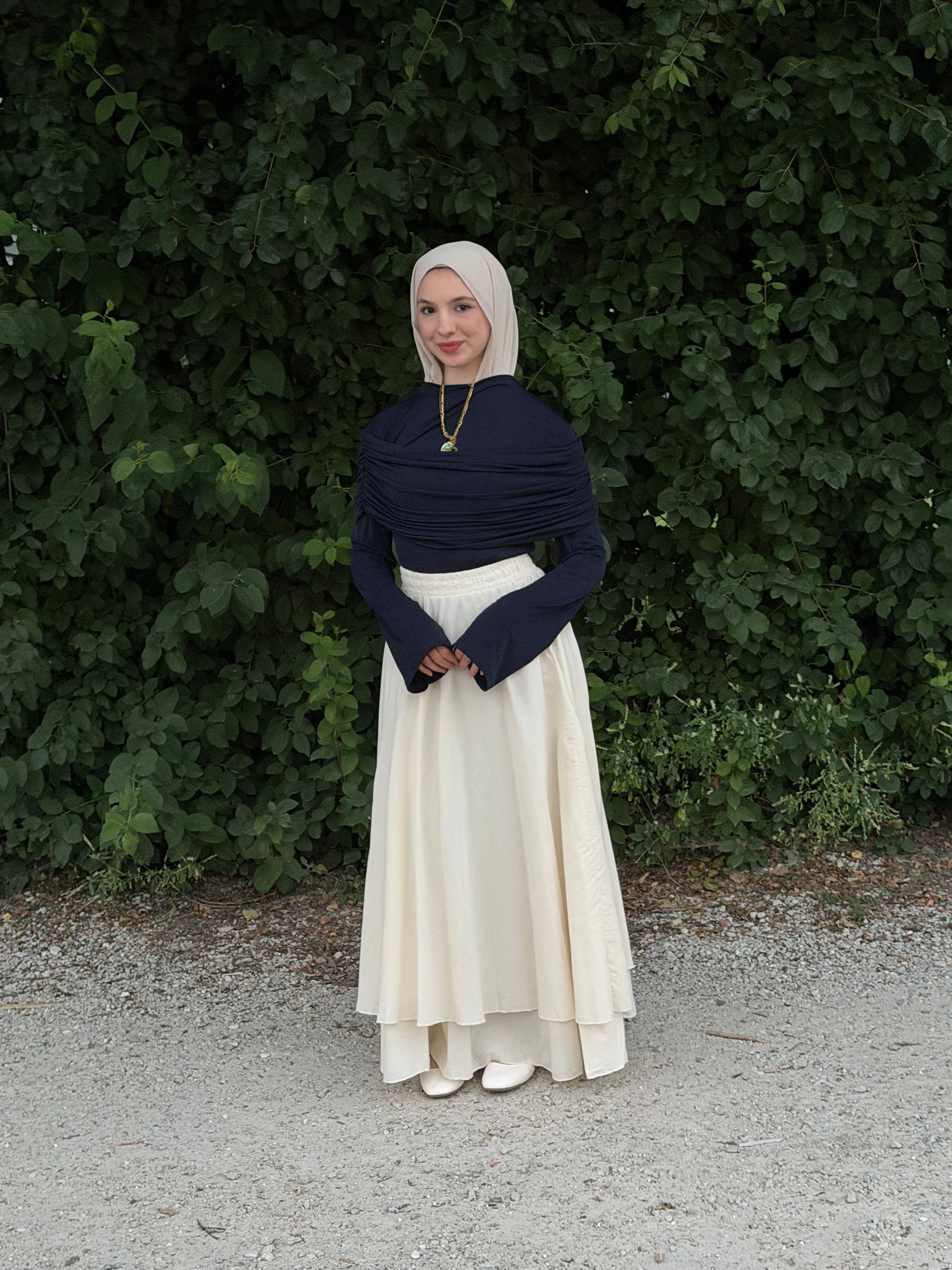 Draped Long Sleeve Top