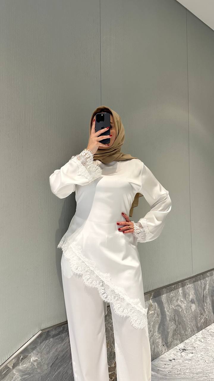 Lace Trim Satin Co-Ord Set