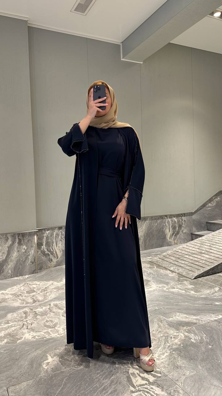 Lana Abaya Set in Chocolate Brown - full length