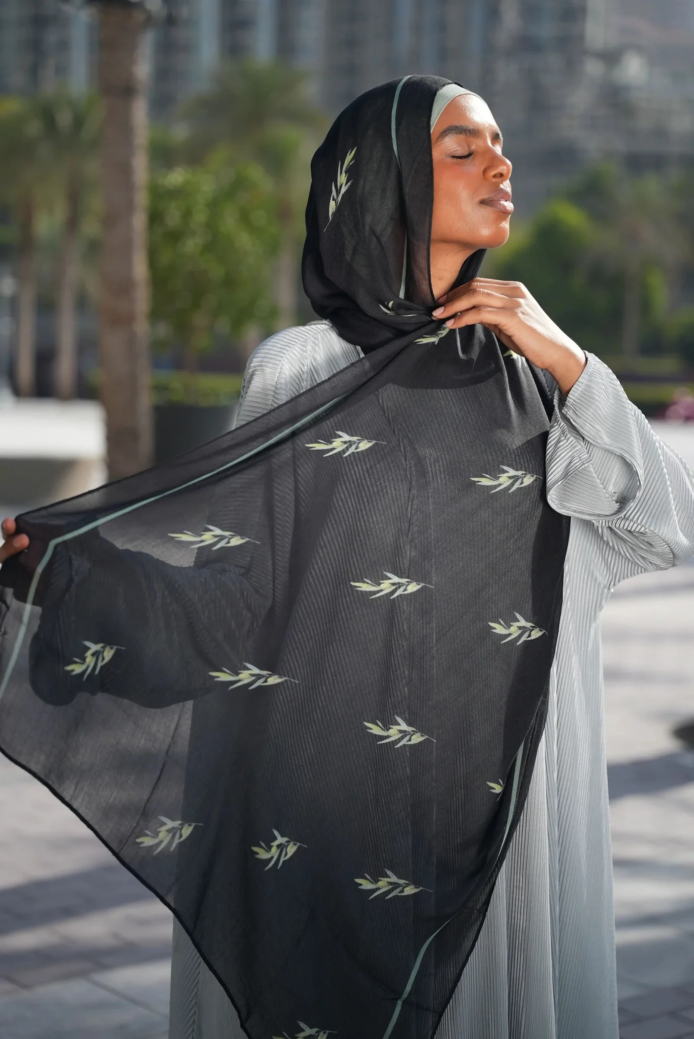 Printed Modal- Zaytoona Black