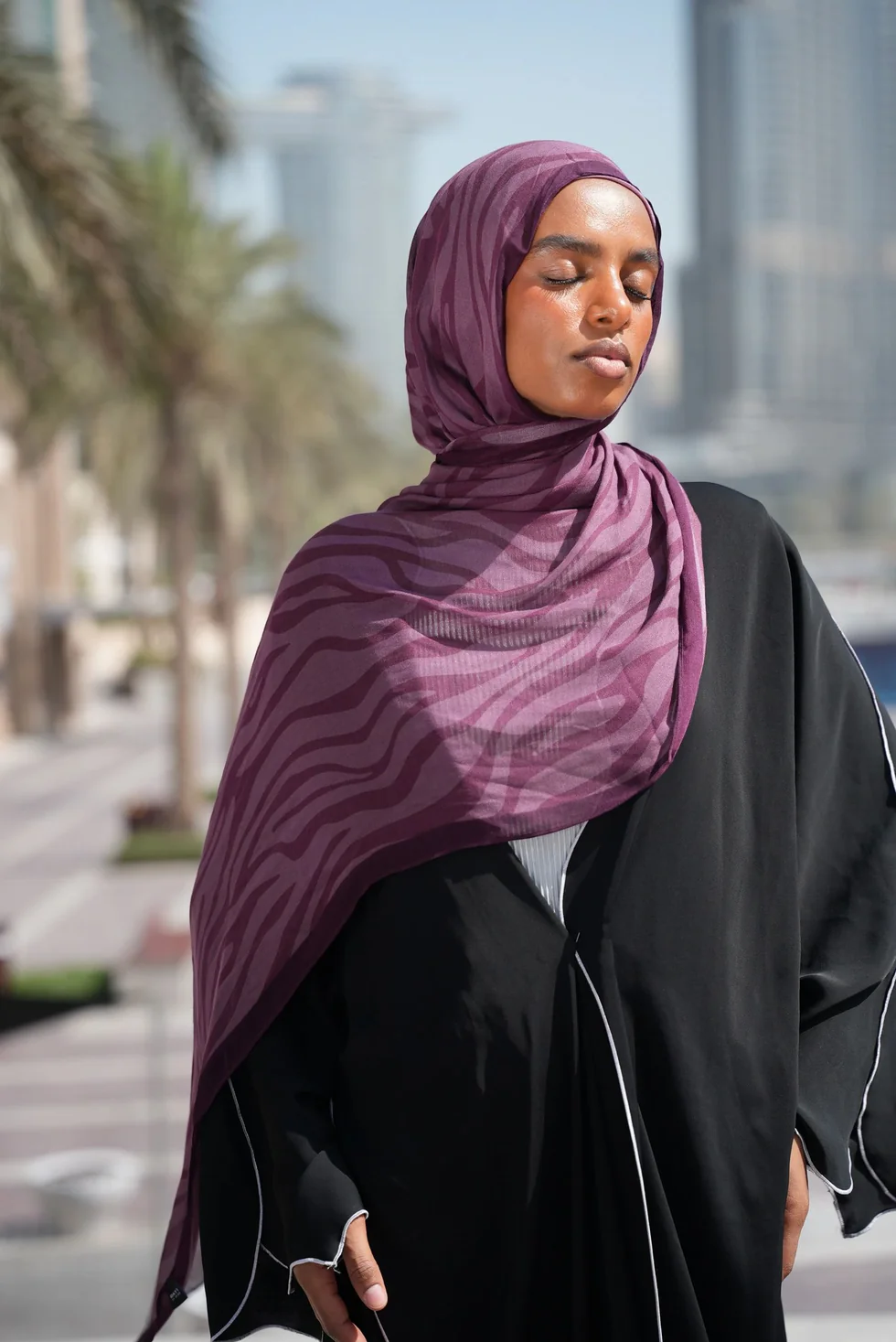 Printed Modal-Plum Zebra