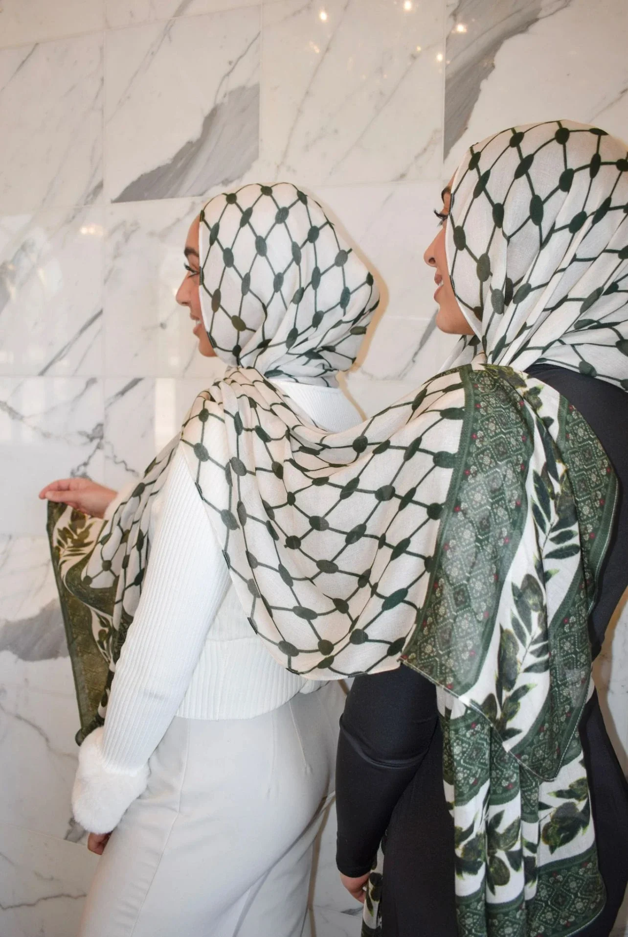 Printed Modal- Olive Kufiyyah