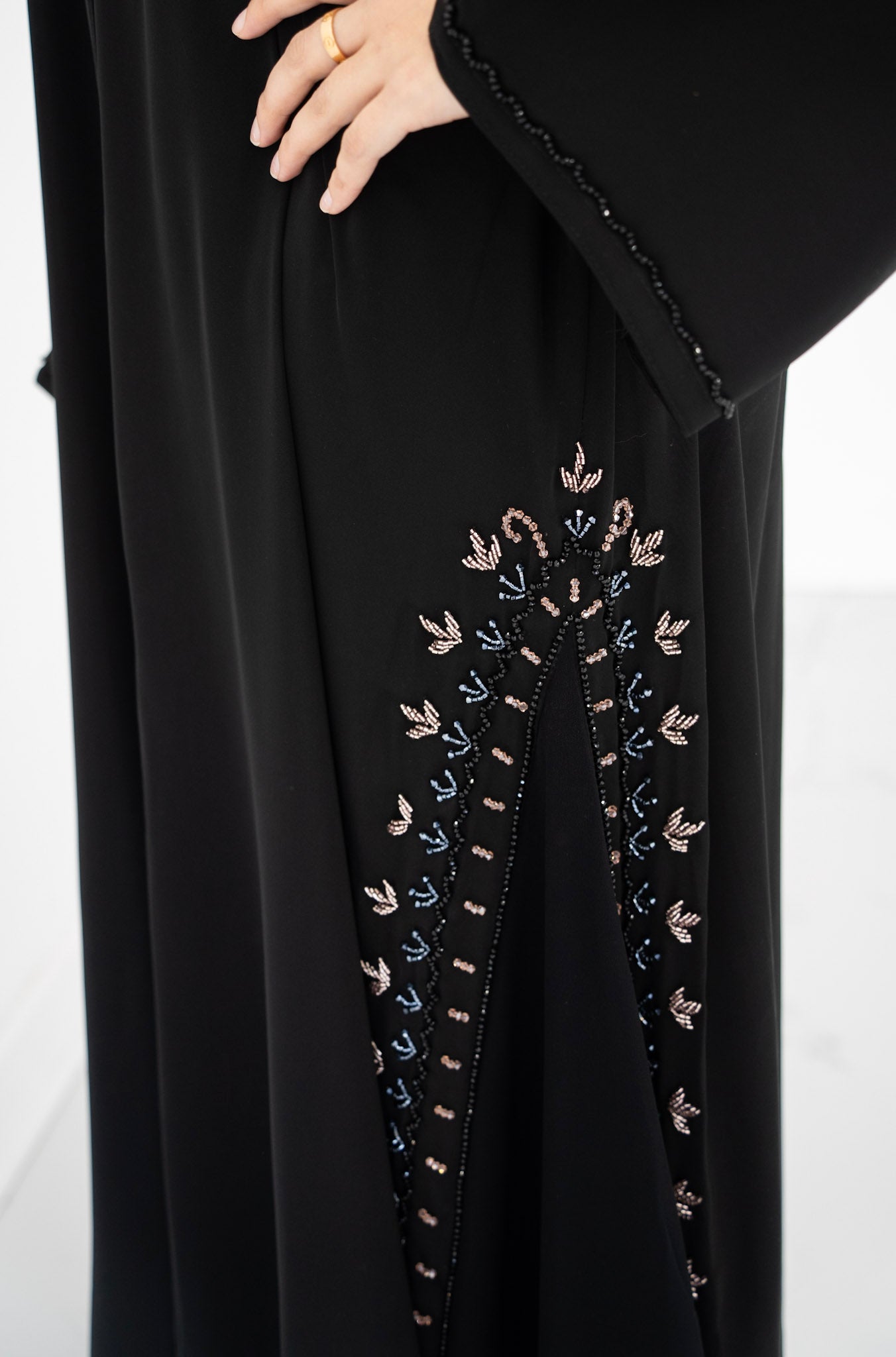 Noura Embroidered Abaya Black