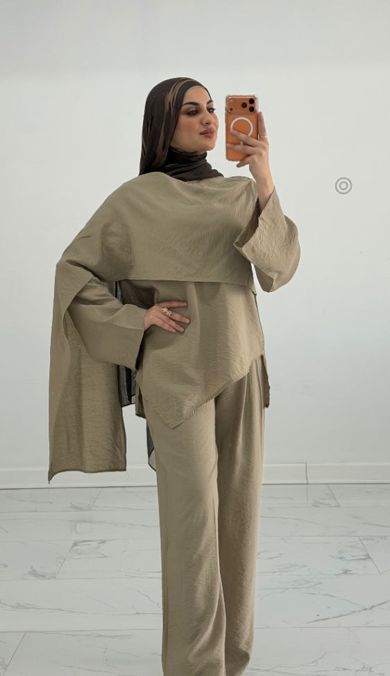 Drape Co-ord set Beige