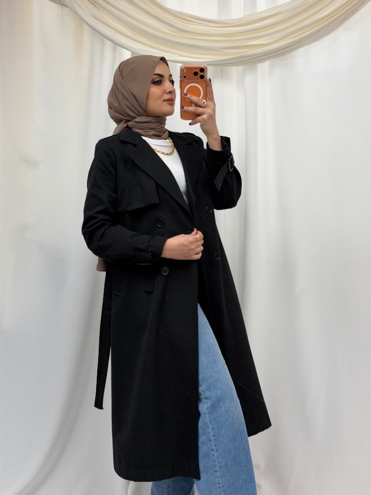 Lujain Trench Black