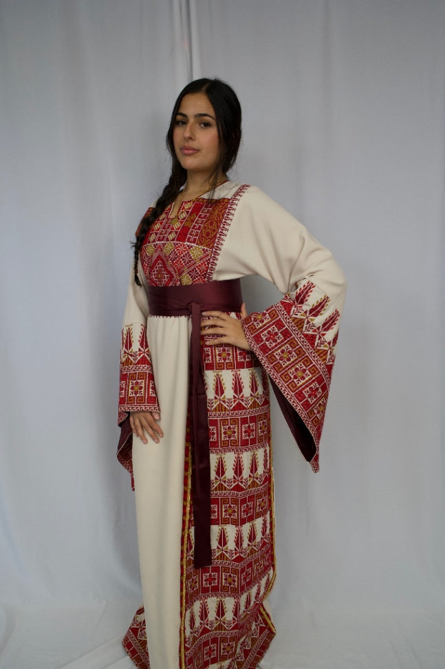 Ruby Heritage Thobe Beige