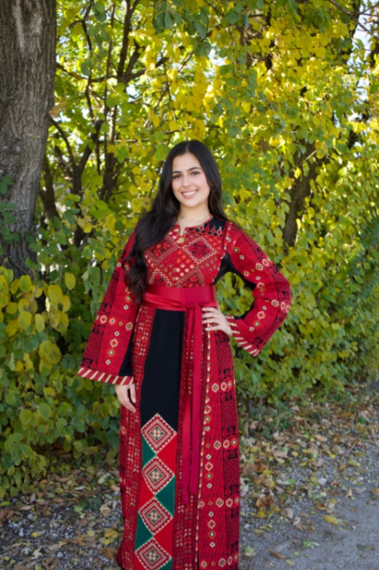 Asala Red Thobe Black
