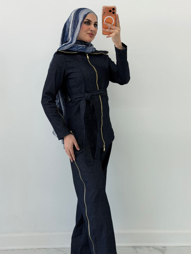 Amara Zip Set Navy