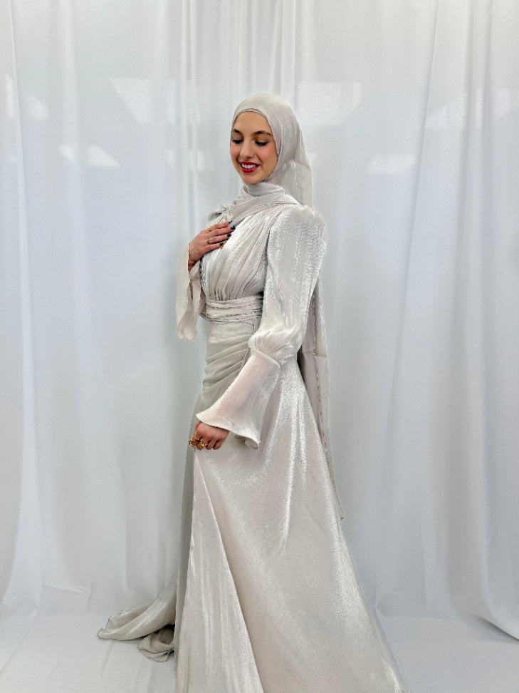 Reem Evening Gown  Silver