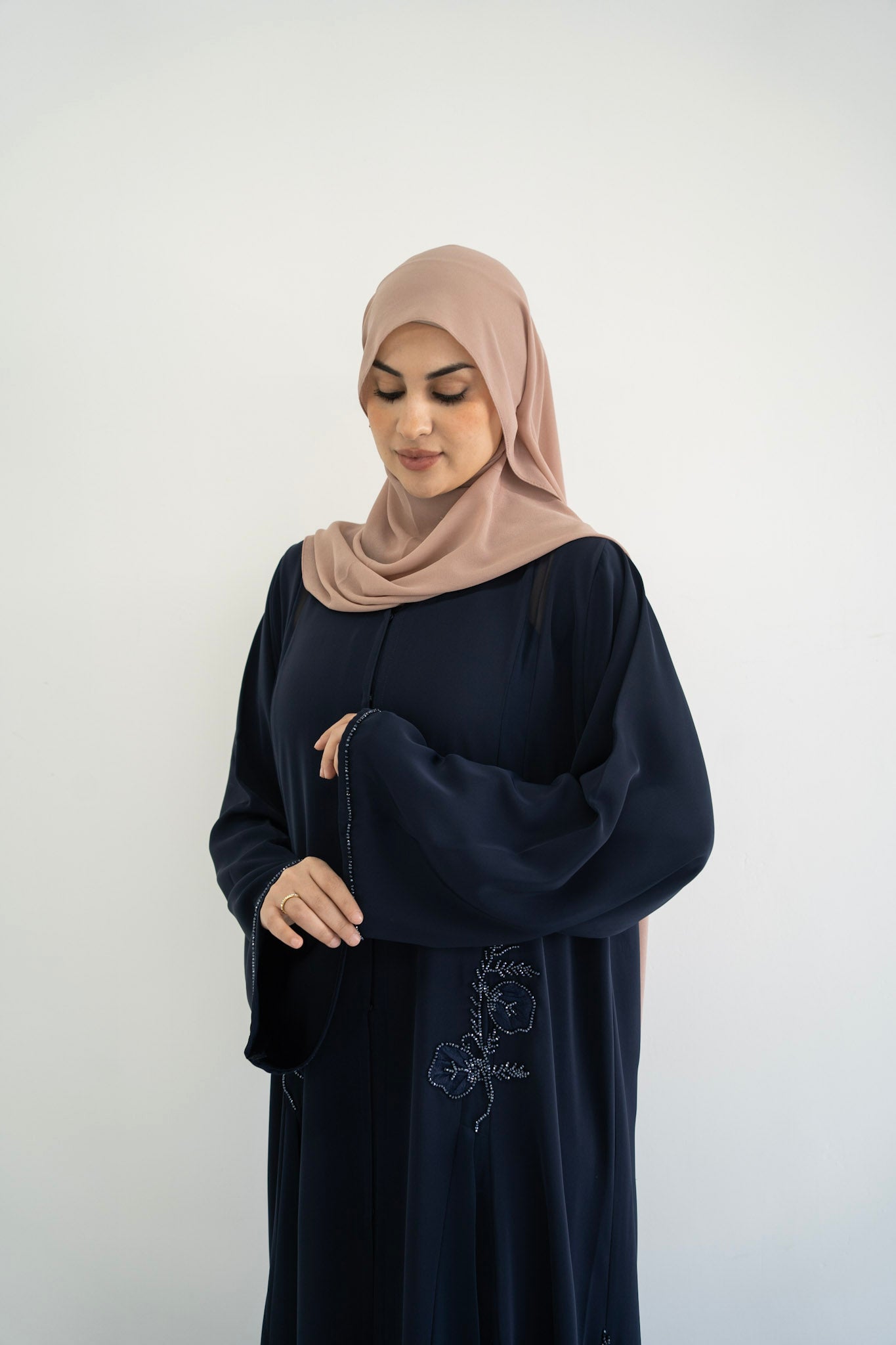 Midnight Petal Abaya Navy