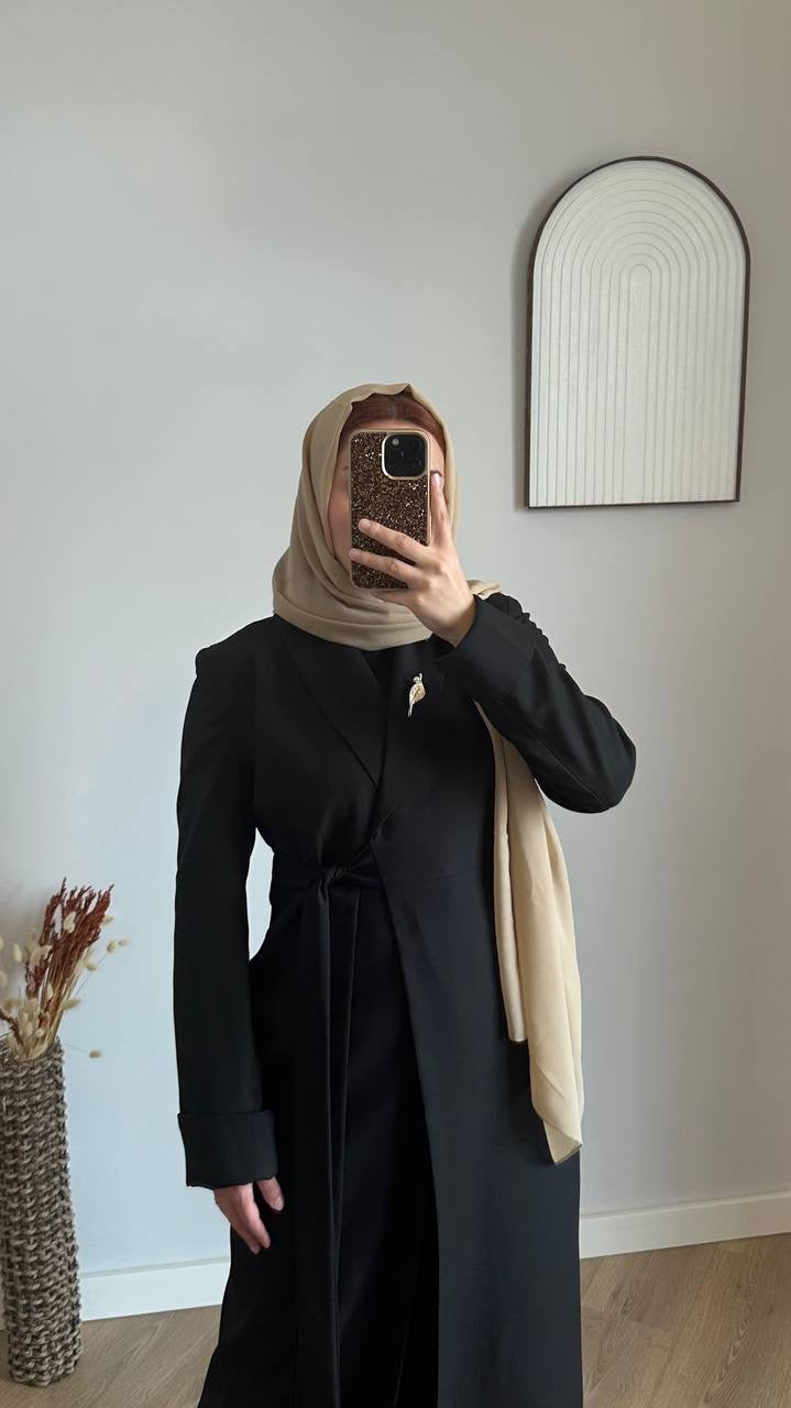 Luna Structured Trench Black