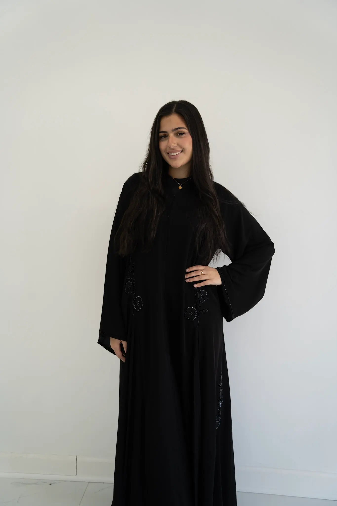 Midnight Petal Abaya