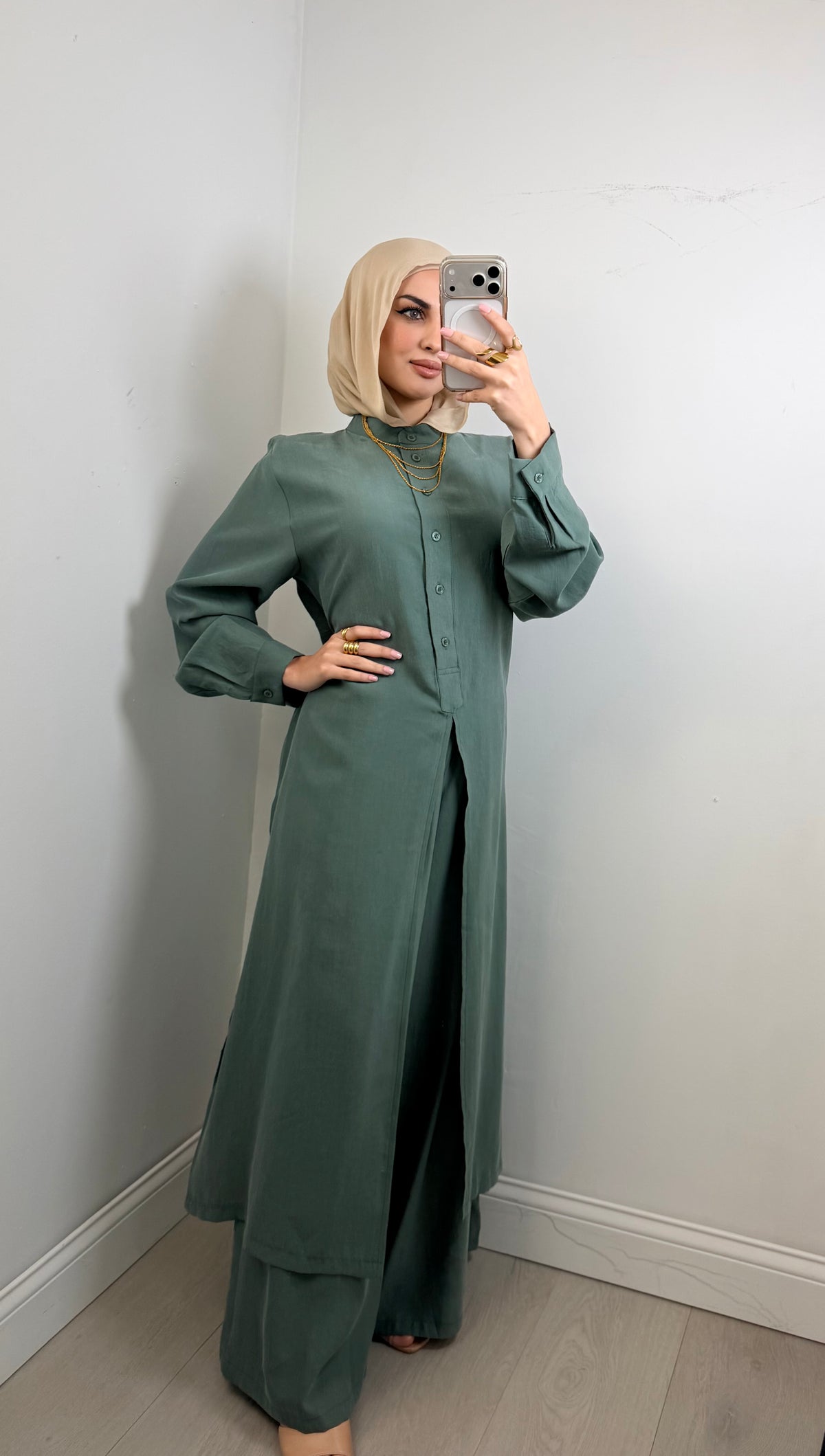 Hana Co-ord Set in Sage Green